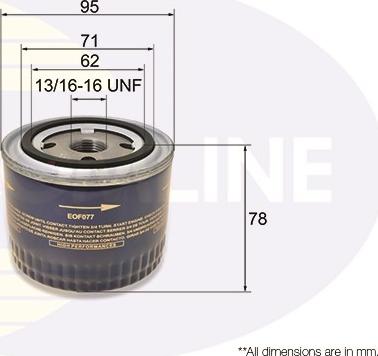 Comline EOF077 - Filtro olio www.autoricambit.com