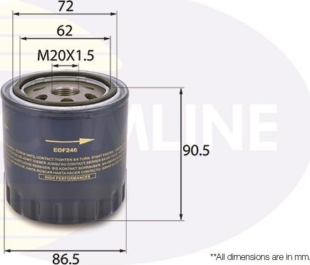 Comline EOF246 - Filtro olio www.autoricambit.com