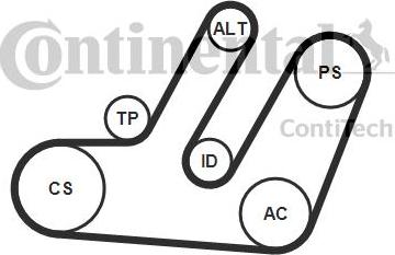 Contitech 6PK1580K1 - Kit Cinghie Poly-V www.autoricambit.com