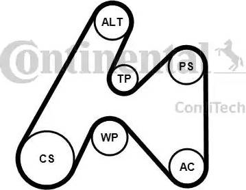 Continental 6PK1660K3 - Kit Cinghie Poly-V www.autoricambit.com