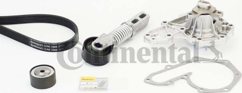 Contitech 6PK1605WP1 - Pompa acqua + Kit cinghia Poly V www.autoricambit.com