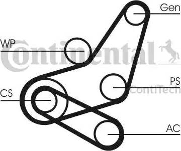 Continental 6PK1059 ELAST T2 - Kit Cinghie Poly-V www.autoricambit.com