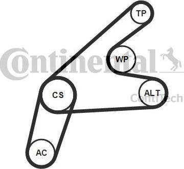 Continental 6PK1306K3 - Kit Cinghie Poly-V www.autoricambit.com