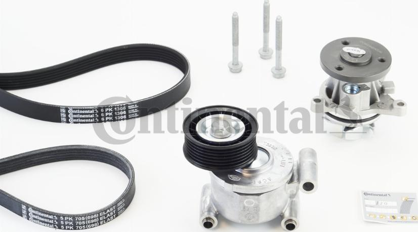 Contitech 6PK1306WP2 - Pompa acqua + Kit cinghia Poly V www.autoricambit.com