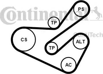 Continental 6PK1740K1 - Kit Cinghie Poly-V www.autoricambit.com