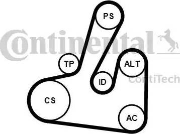 Continental 6PK1705K2 - Kit Cinghie Poly-V www.autoricambit.com