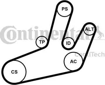 Continental 6PK1780K1 - Kit Cinghie Poly-V www.autoricambit.com