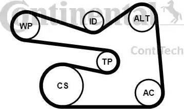 Continental 6PK1733K1 - Kit Cinghie Poly-V www.autoricambit.com