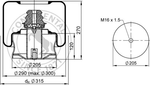 Contitech AIR Spring 946 N P02 - Soffietto, Sospensione pneumatica www.autoricambit.com