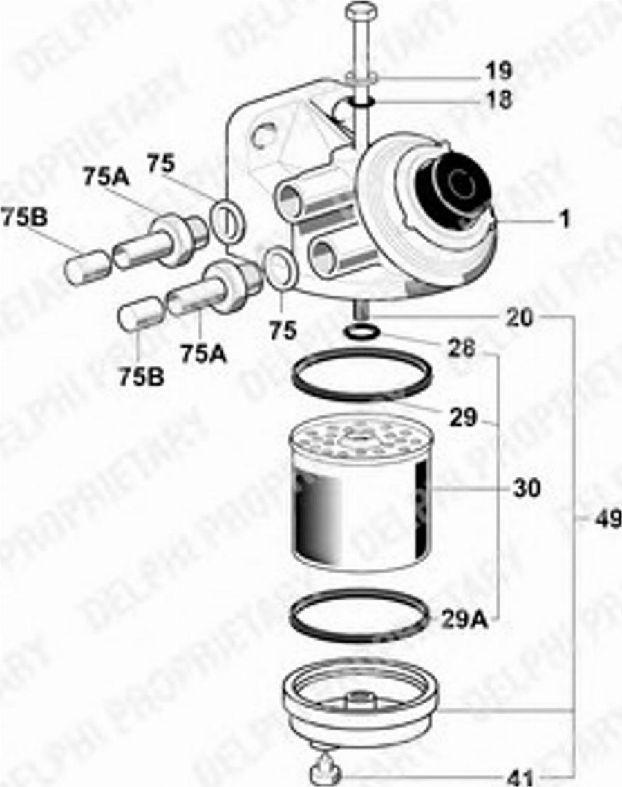 Delphi 6260B741B - Filtro carburante www.autoricambit.com