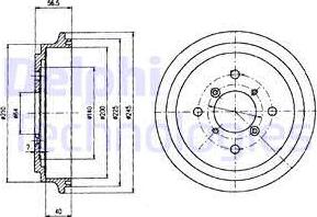 Delphi BF450 - Tamburo freno www.autoricambit.com