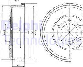 Delphi BF461 - Tamburo freno www.autoricambit.com