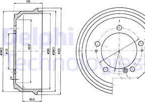 Delphi BF404 - Tamburo freno www.autoricambit.com