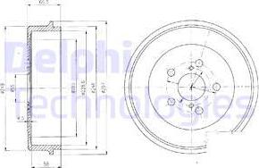 Delphi BF405 - Tamburo freno www.autoricambit.com