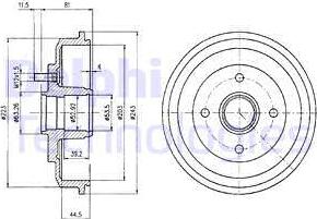 Delphi BF402 - Tamburo freno www.autoricambit.com