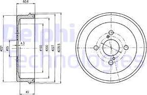 Delphi BF412 - Tamburo freno www.autoricambit.com