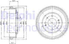 Delphi BF482 - Tamburo freno www.autoricambit.com