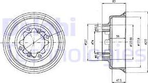 Delphi BF43 - Tamburo freno www.autoricambit.com