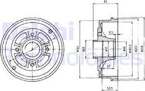 Delphi BF426 - Tamburo freno www.autoricambit.com