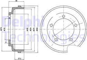 Delphi BF479 - Tamburo freno www.autoricambit.com