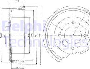 Delphi BF470 - Tamburo freno www.autoricambit.com