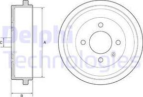 Delphi BF549 - Tamburo freno www.autoricambit.com