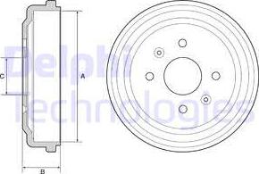 Delphi BF548 - Tamburo freno www.autoricambit.com