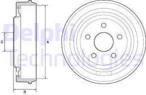 Delphi BF543 - Tamburo freno www.autoricambit.com