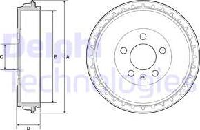 Delphi BF564 - Tamburo freno www.autoricambit.com