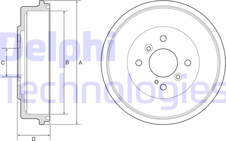 Delphi BF565 - Tamburo freno www.autoricambit.com