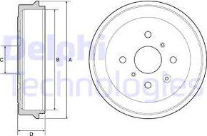 Delphi BF506 - Tamburo freno www.autoricambit.com