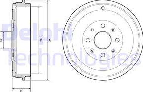 Delphi BF503 - Tamburo freno www.autoricambit.com