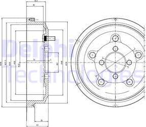 Delphi BF514 - Tamburo freno www.autoricambit.com