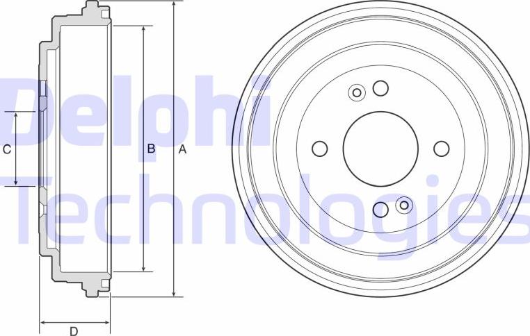 Delphi BF580 - Tamburo freno www.autoricambit.com