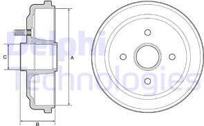 Delphi BF535 - Tamburo freno www.autoricambit.com