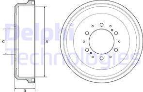 Delphi BF533 - Tamburo freno www.autoricambit.com