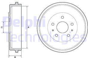 Delphi BF526 - Tamburo freno www.autoricambit.com