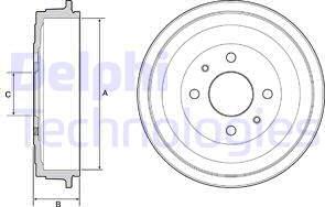 Delphi BF528 - Tamburo freno www.autoricambit.com