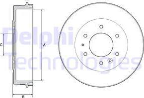 Delphi BF527 - Tamburo freno www.autoricambit.com