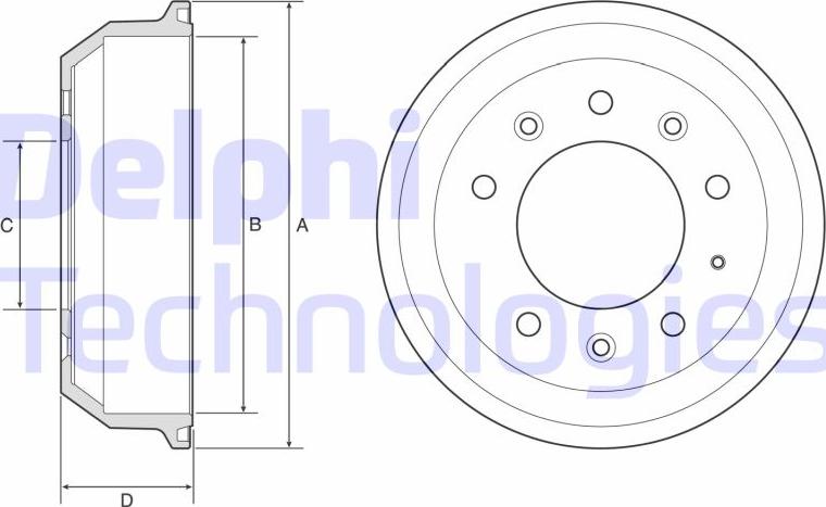 Delphi BF608 - Tamburo freno www.autoricambit.com