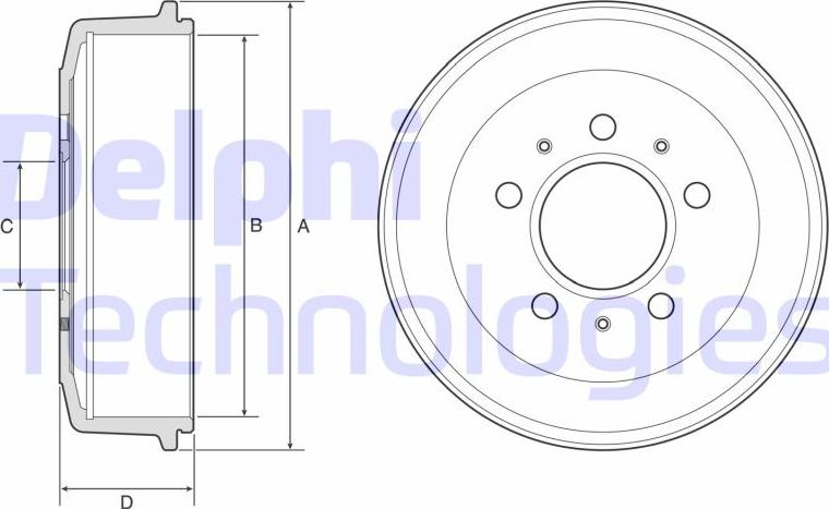 Delphi BF603 - Tamburo freno www.autoricambit.com