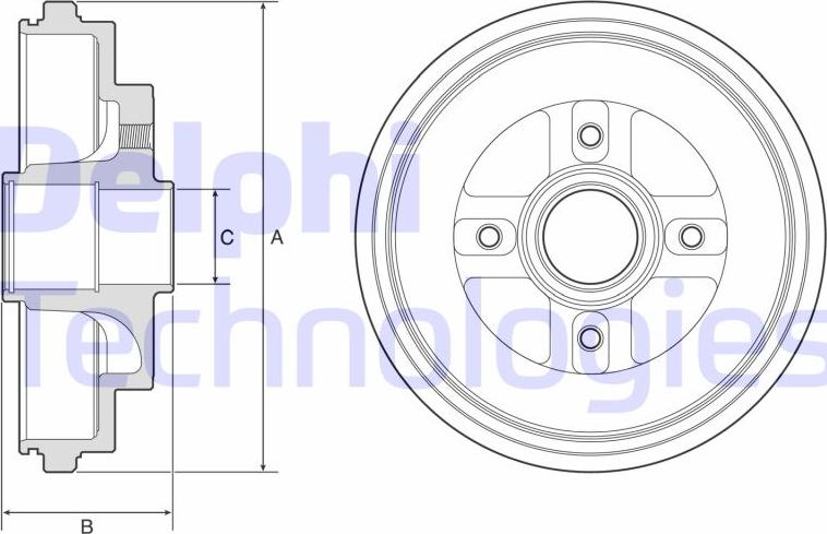 Delphi BF630 - Tamburo freno www.autoricambit.com