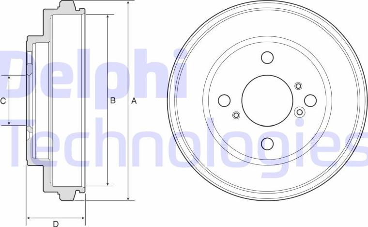 Delphi BF625 - Tamburo freno www.autoricambit.com