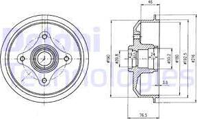 Delphi BF109 - Tamburo freno www.autoricambit.com