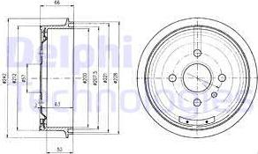 Delphi BF102 - Tamburo freno www.autoricambit.com