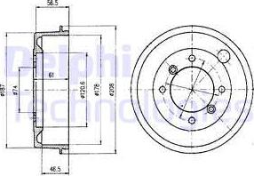 Delphi BF1 - Tamburo freno www.autoricambit.com