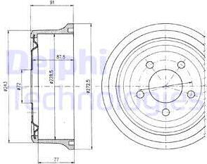 Delphi BF364 - Tamburo freno www.autoricambit.com