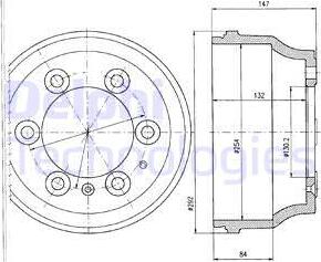 Delphi BF330 - Tamburo freno www.autoricambit.com