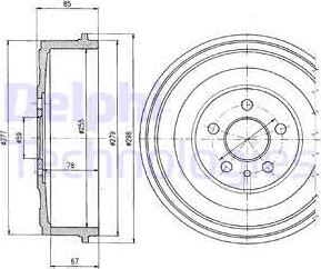 Delphi BF325 - Tamburo freno www.autoricambit.com