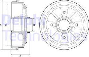 Delphi BF282 - Tamburo freno www.autoricambit.com